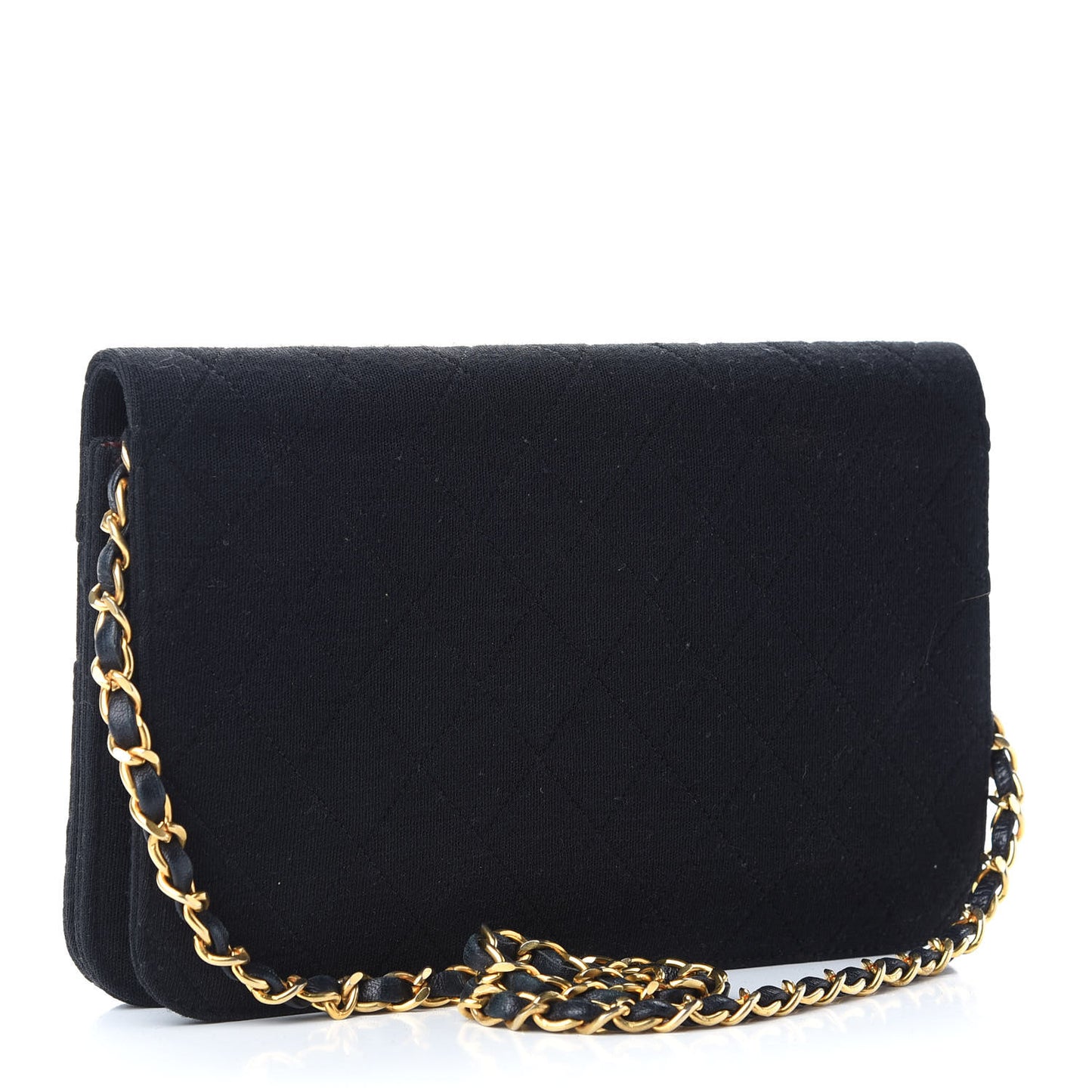 Jersey Quilted Wallet On Chain WOC Black