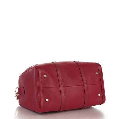 Gucci Calfskin Microguccissima Trim Medium Boston Raspberry Red 4 of 8