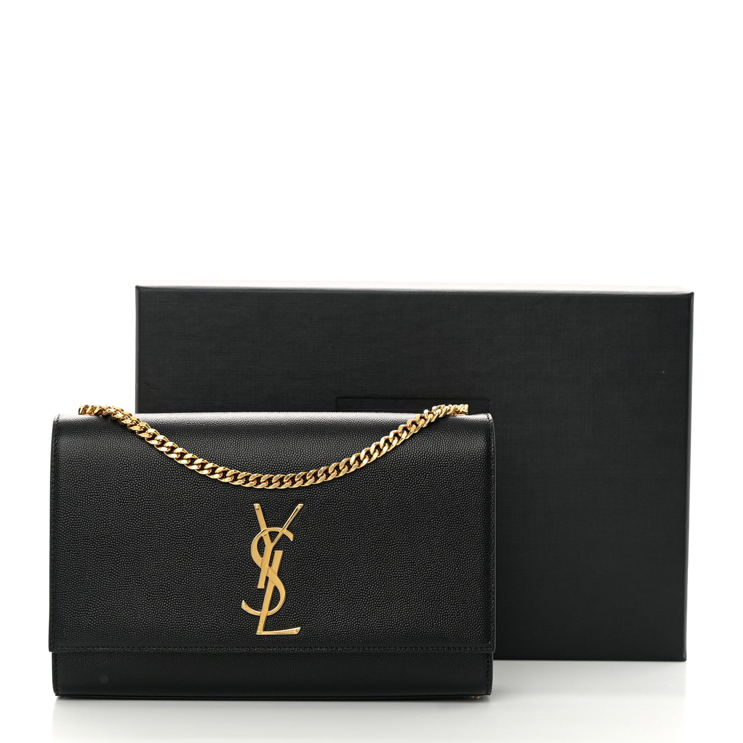 Saint Laurent Grain De Poudre Medium Classic Monogram Kate Satchel Black 13 of 13