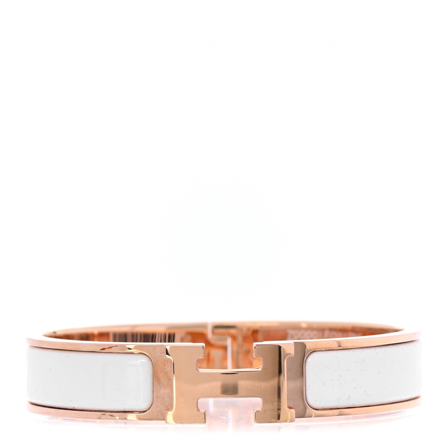 Hermes Enamel Narrow Clic Clac H Bracelet PM White 1 of 4