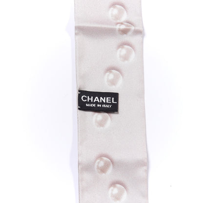 Chanel Silk Pearl CC Slim Bandeau Scarf Light Pink 3 of 3