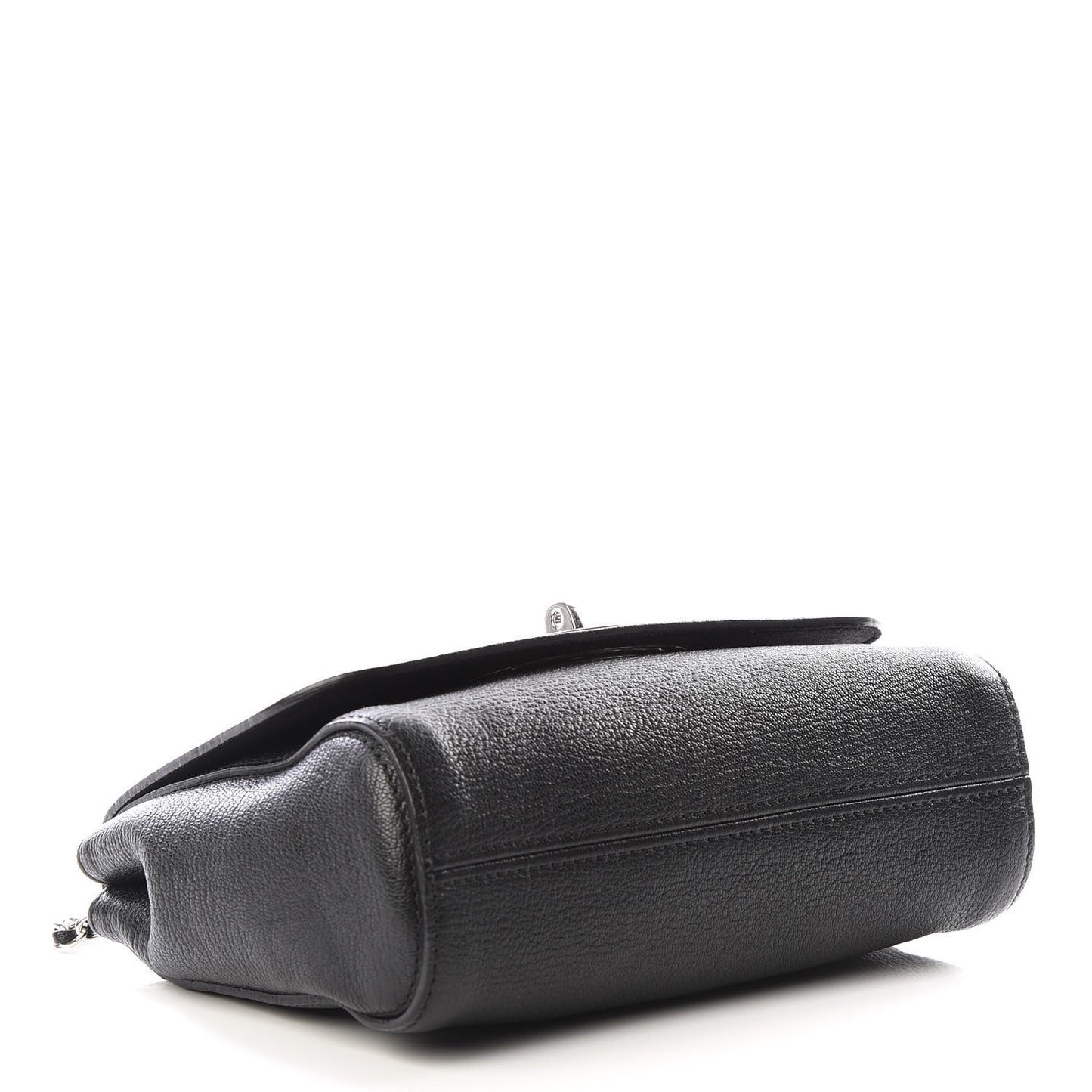 Glossy Goatskin Small Lily Flap Black