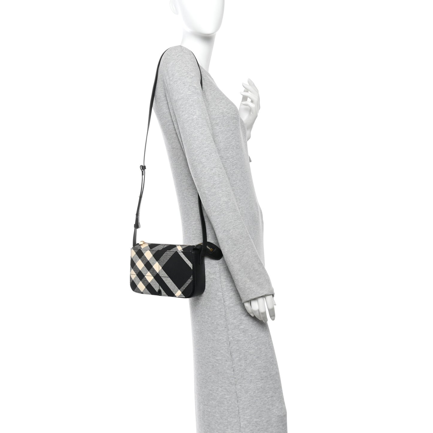 Jacquard Check Snip Bag Black