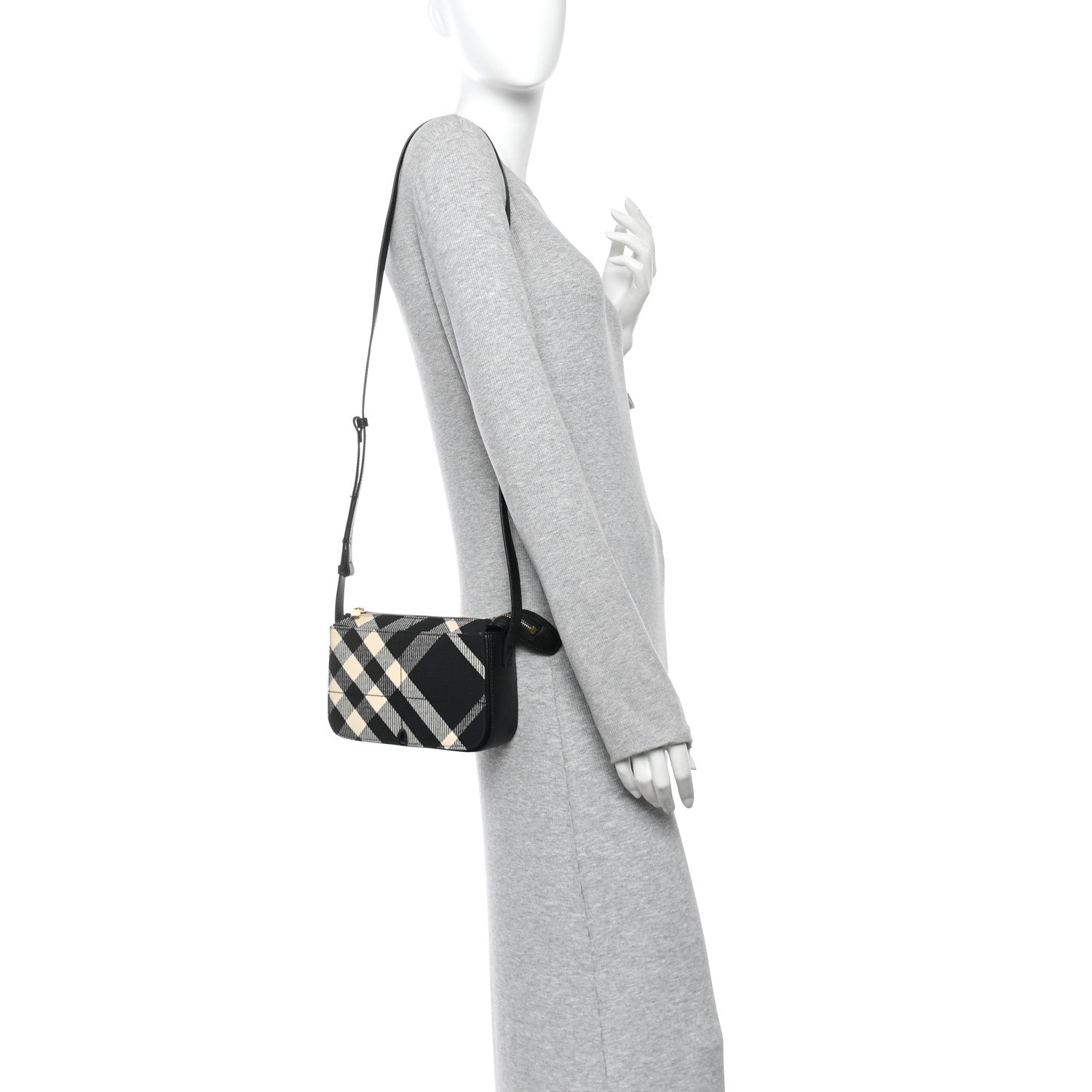 Burberry Jacquard Check Snip Bag Black 2 of 10