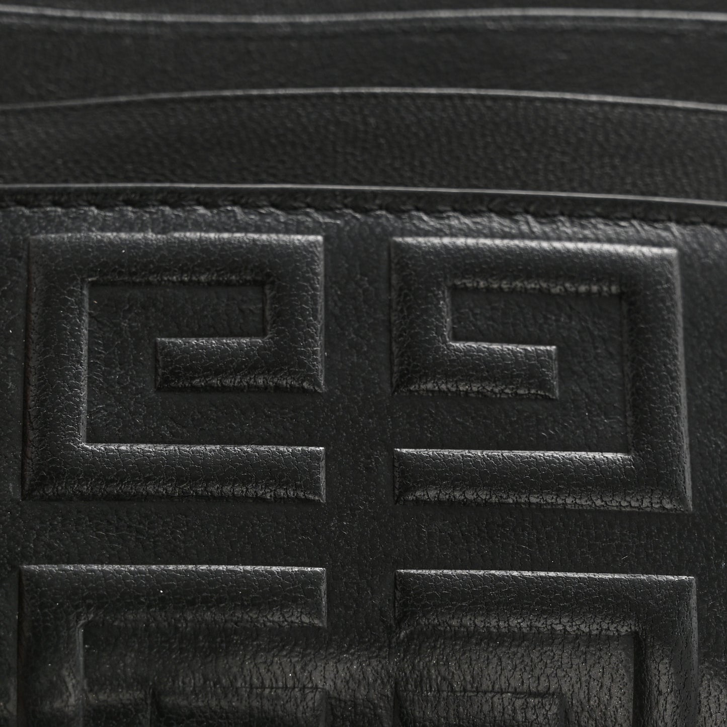 Calfskin 4G Embossed Card Holder Black