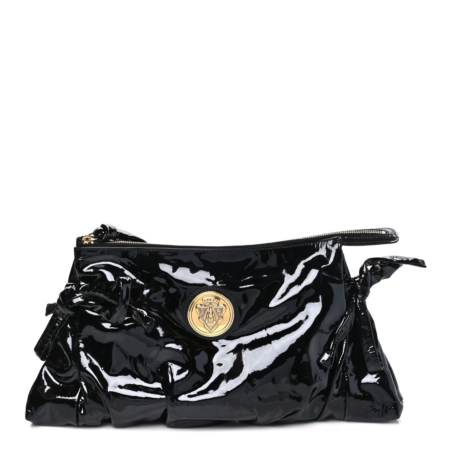 Gucci Patent Hysteria Large Clutch Black 1 of 8