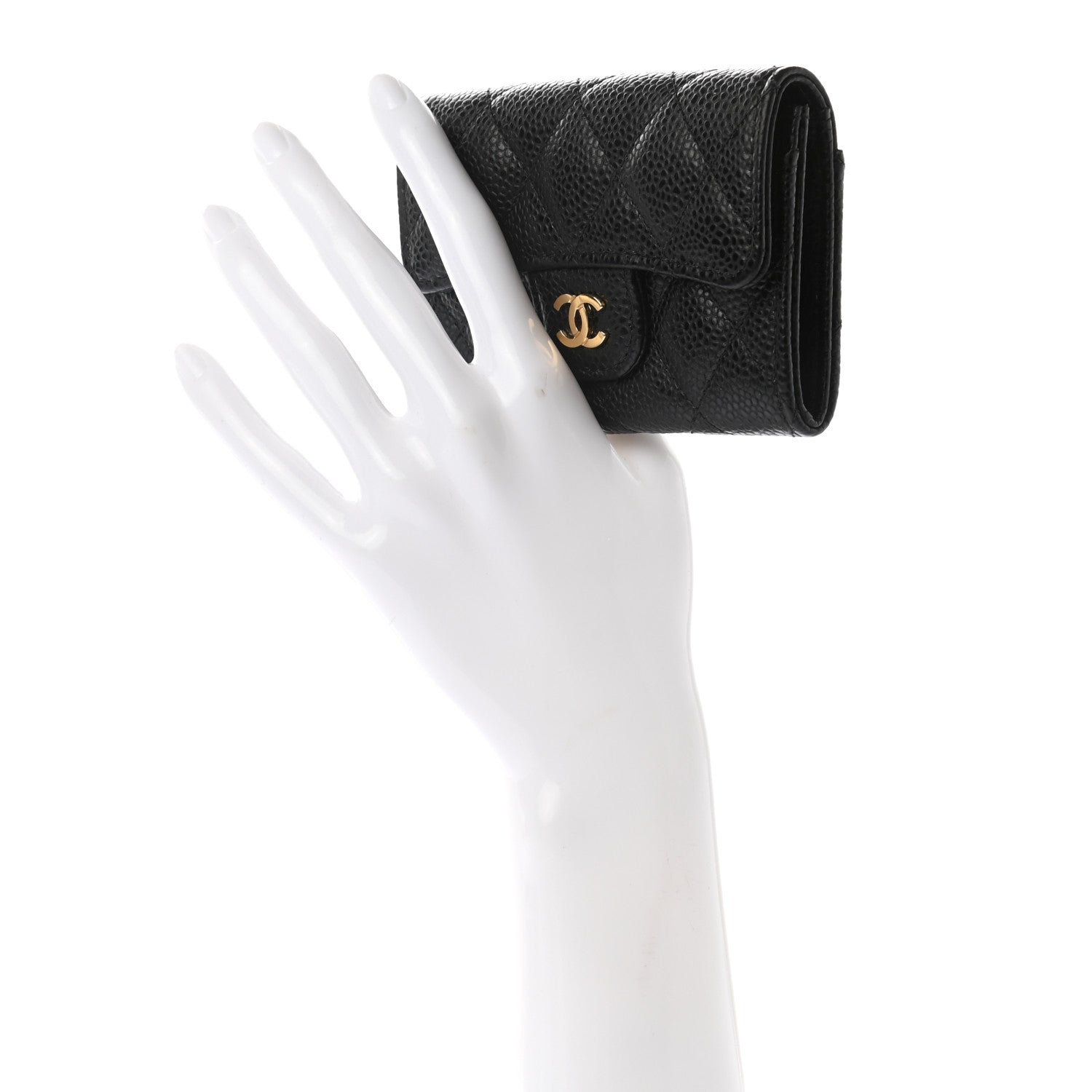 Chanel Caviar Quilted Flap Card Holder Wallet Black 2 of 8