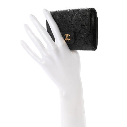 Chanel Caviar Quilted Flap Card Holder Wallet Black 2 of 8