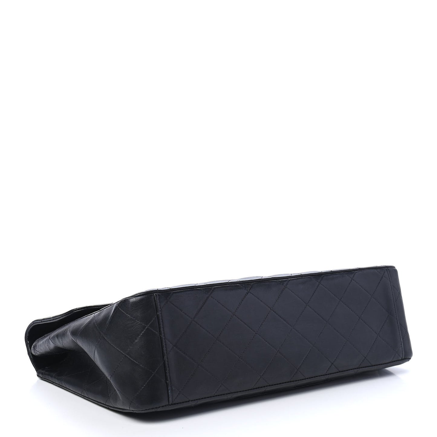 Lambskin Quilted XL Jumbo Single Flap Black