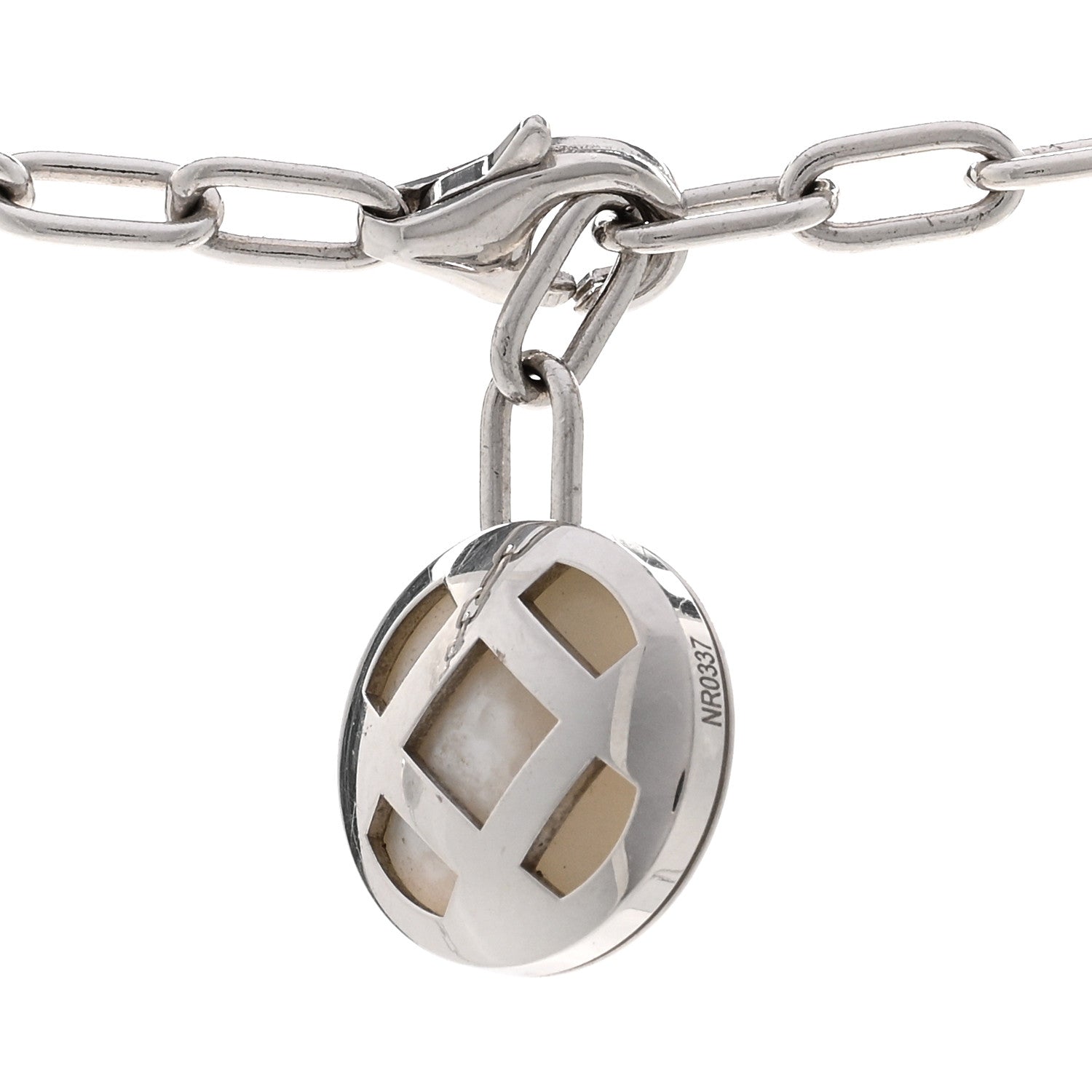 Cartier 18K White Gold Diamond Mother of Pearl Pasha De Cartier Necklace 4 of 4