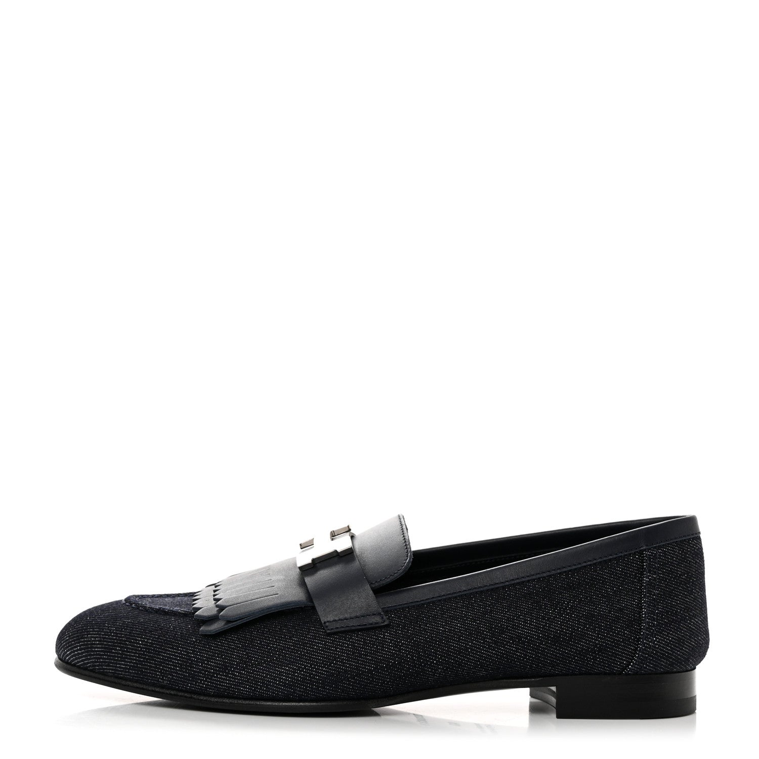 Hermes Denim Womens Royal Loafers 40 Bleu Brut Marine 1 of 8