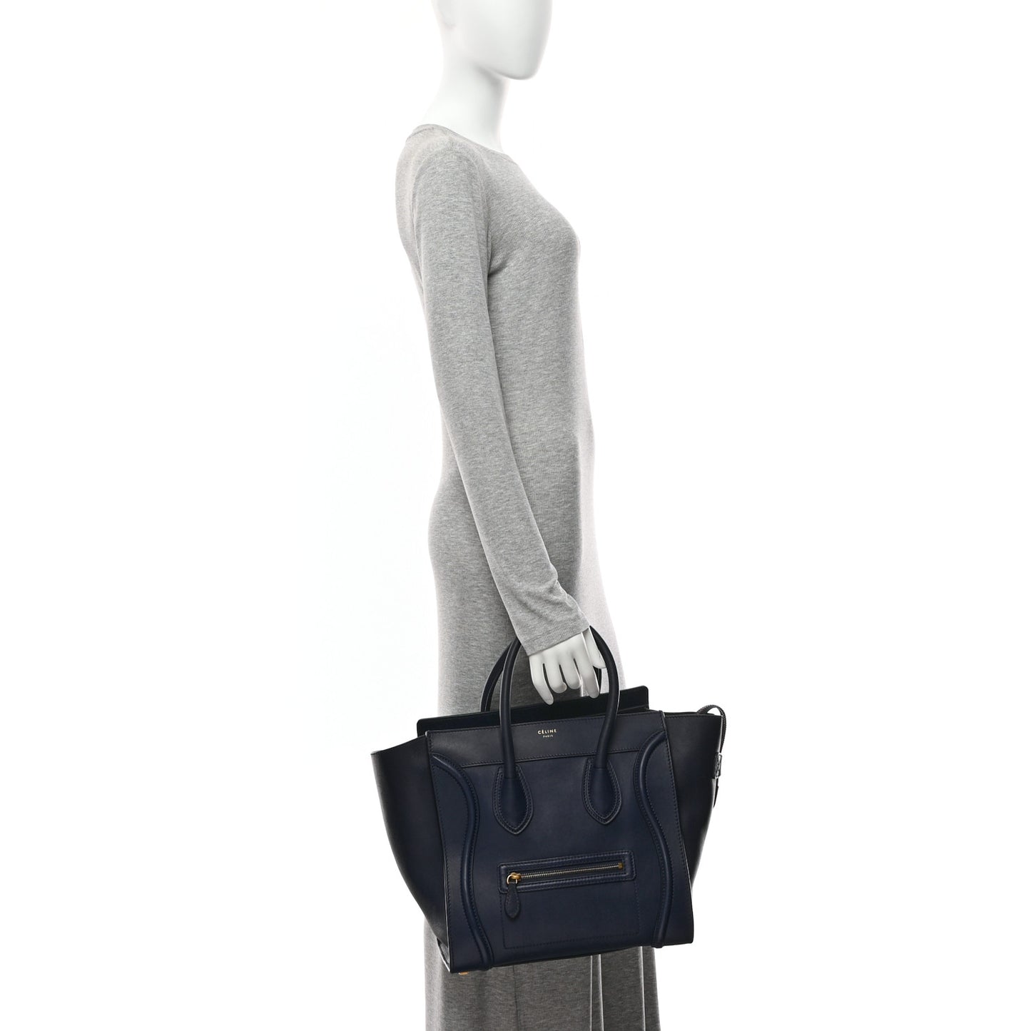 Drummed Calfskin Mini Luggage Ink