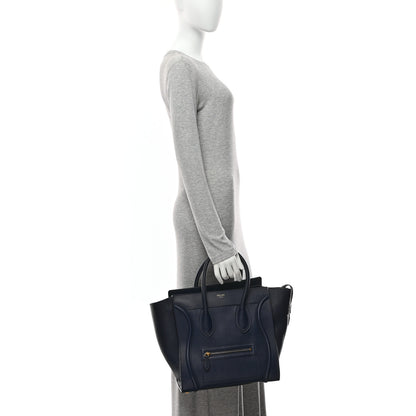 Celine Drummed Calfskin Mini Luggage Ink 2 of 11