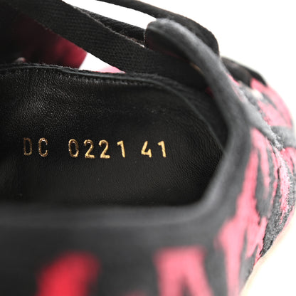 Christian Dior Cotton Mizza Embroidered Walk'N'Dior Low Top Sneakers 41 Red Multicolor 8 of 8