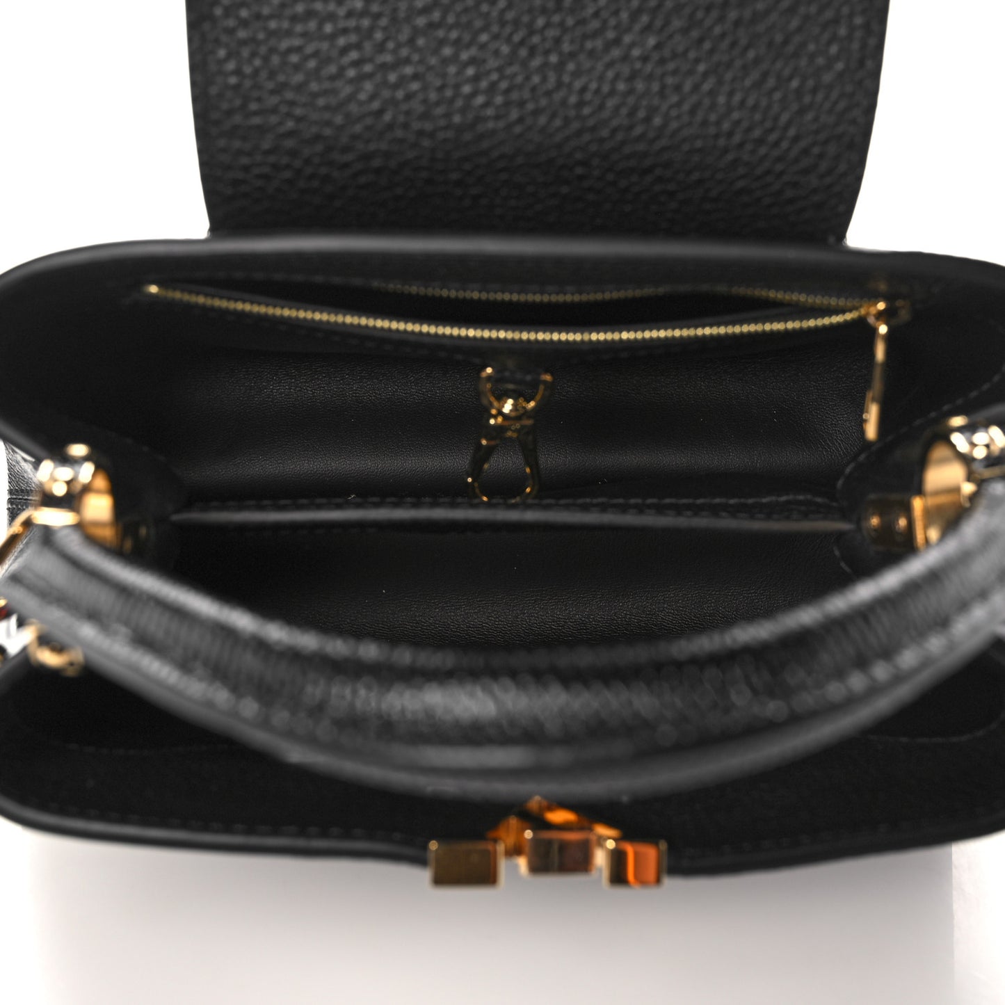 Taurillon Calfskin Karung Patchwork Capucines BB Black