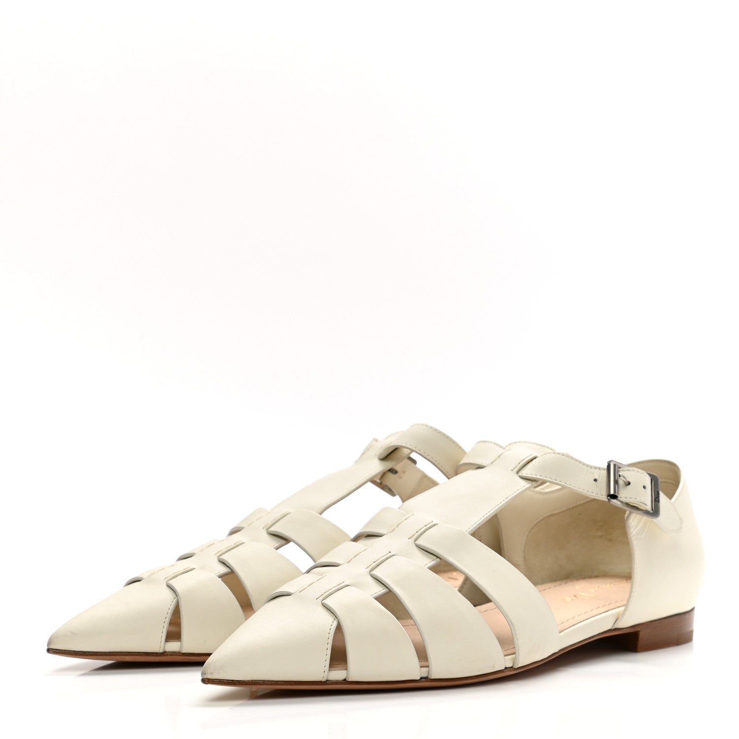 Christian Dior Calfskin Sauvage Ballerina Flat 38 Ivory 3 of 16