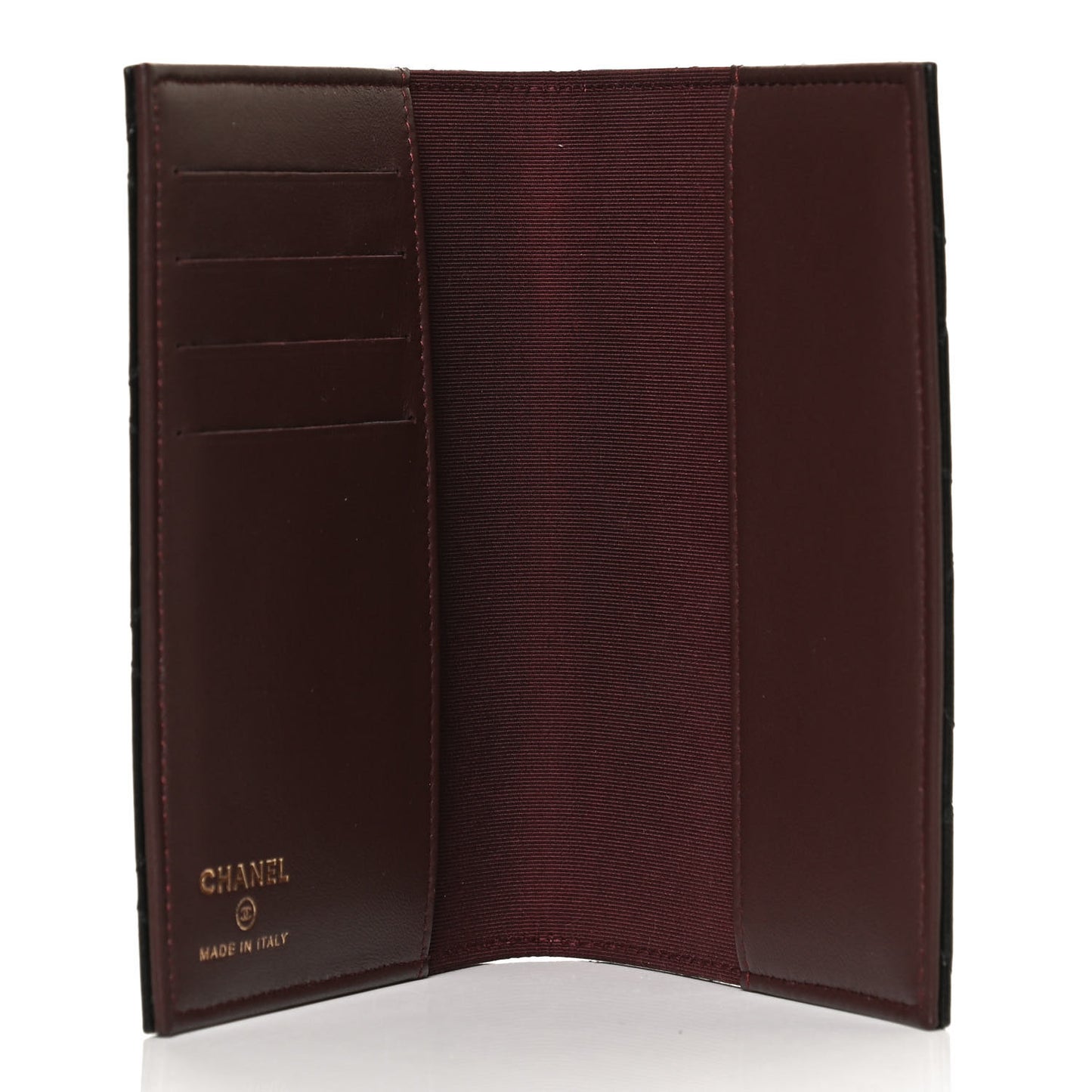 Lambskin Quilted Passport Holder Black
