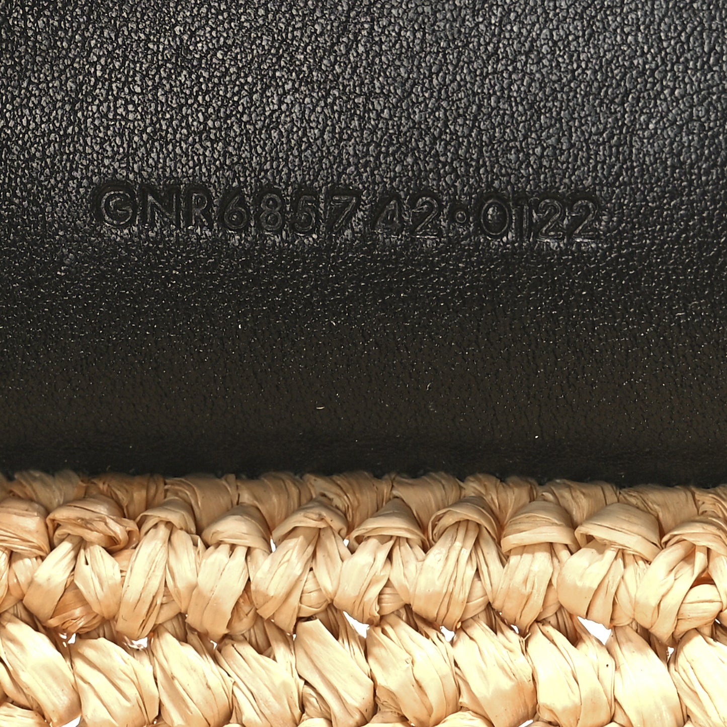 Raffia Calfskin Rive Gauche Tote Naturale Black