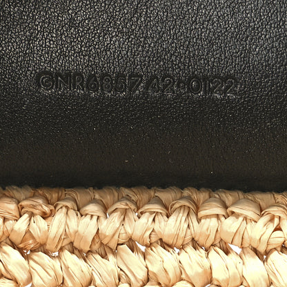 Saint Laurent Raffia Calfskin Rive Gauche Tote Naturale Black 8 of 12
