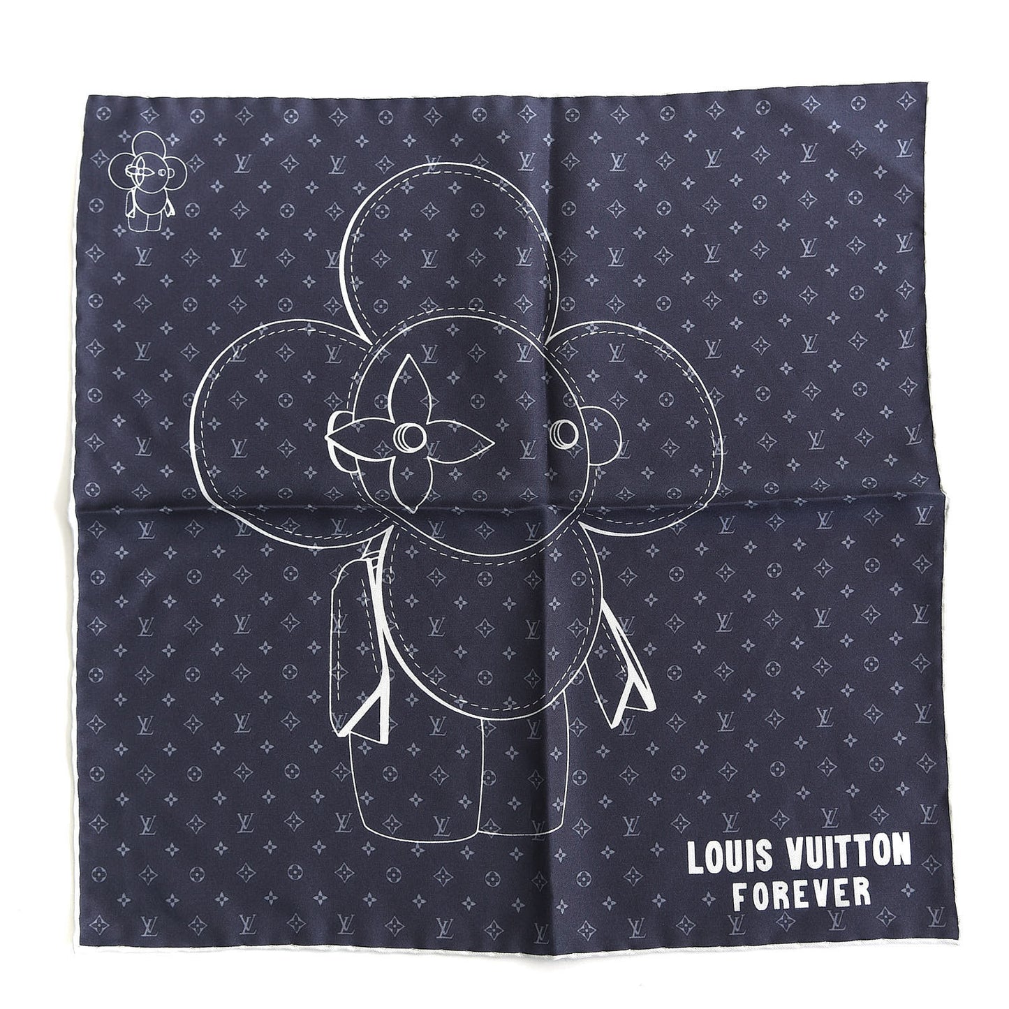 Silk Monogram Vivienne Pocket Square