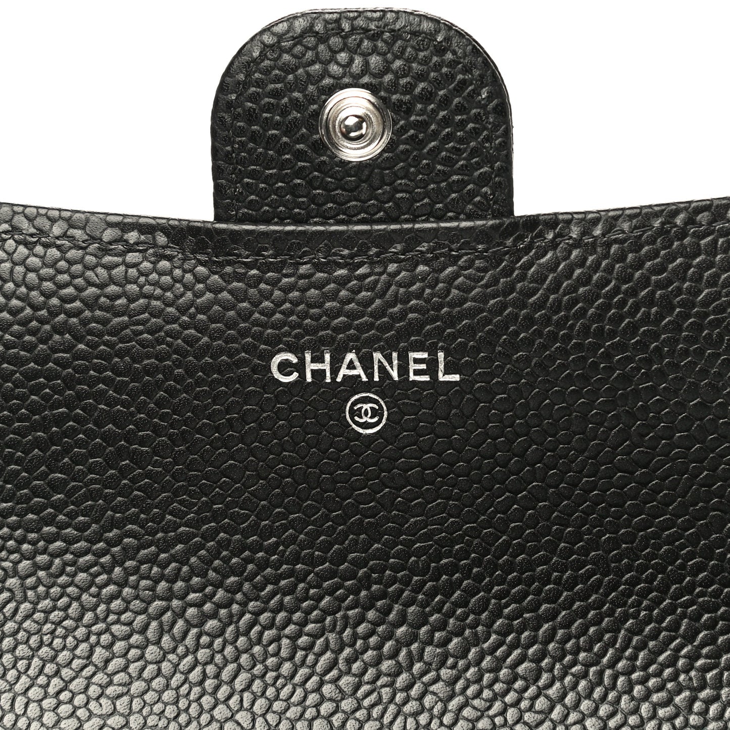 Caviar Quilted Large Gusset Flap Wallet Black