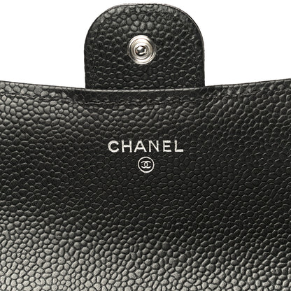 Chanel Caviar Quilted Large Gusset Flap Wallet Black 6 of 12