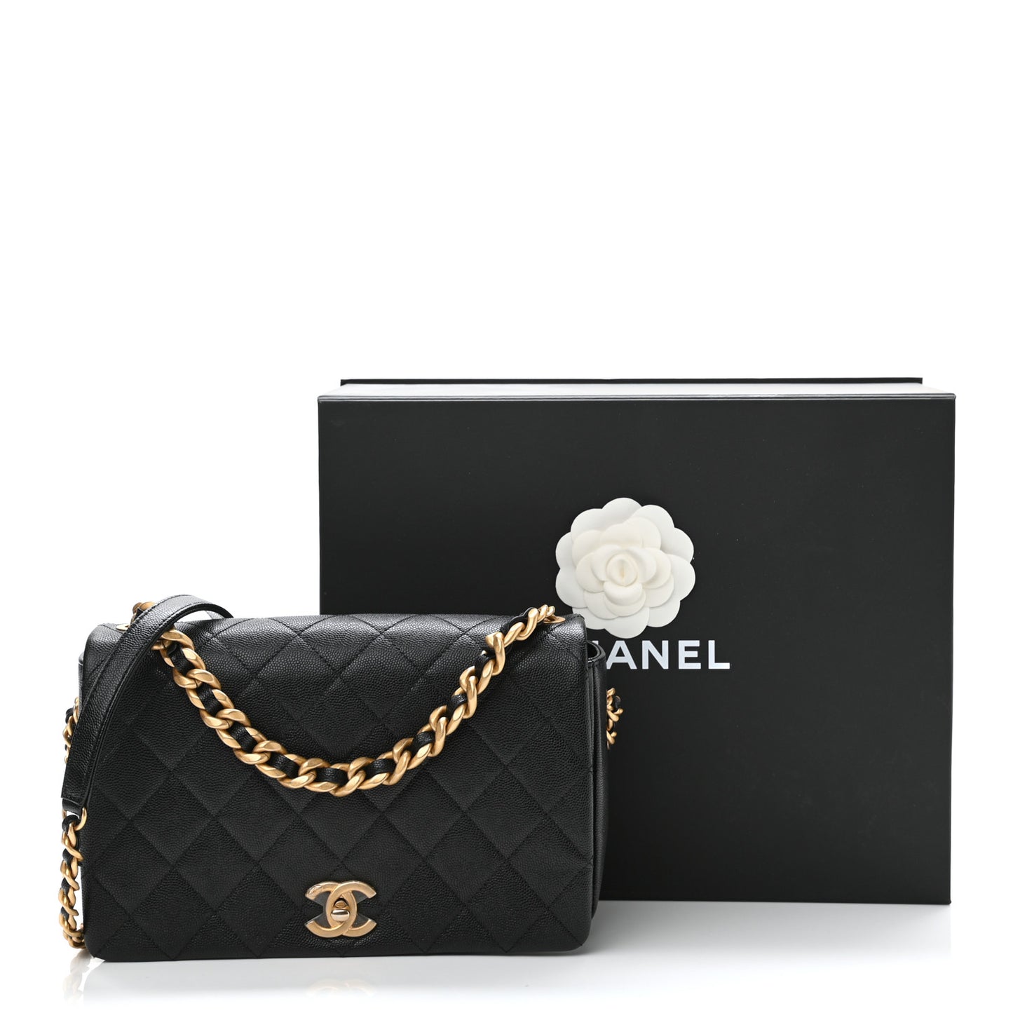 Caviar Quilted Medium Fashion Therapy Flap Bag Black