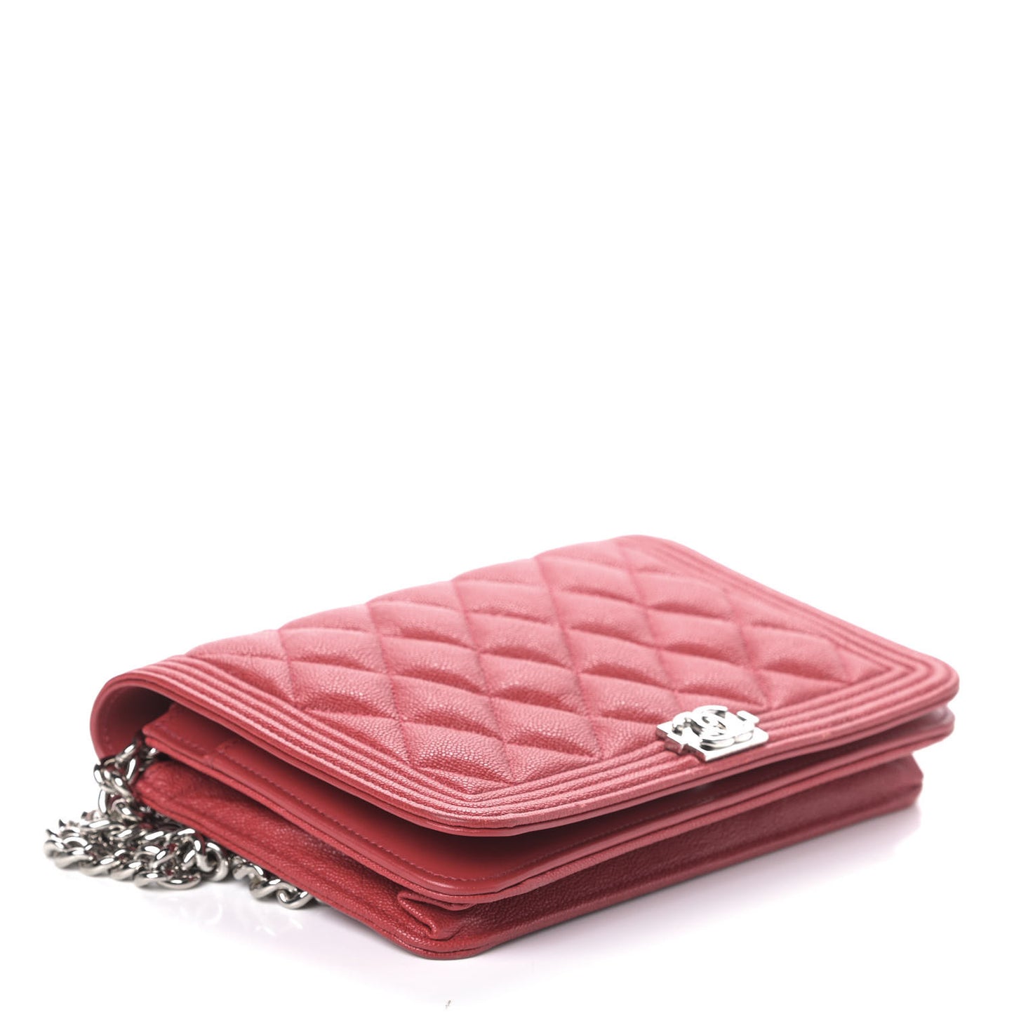 Caviar Quilted Boy Wallet On Chain WOC Red
