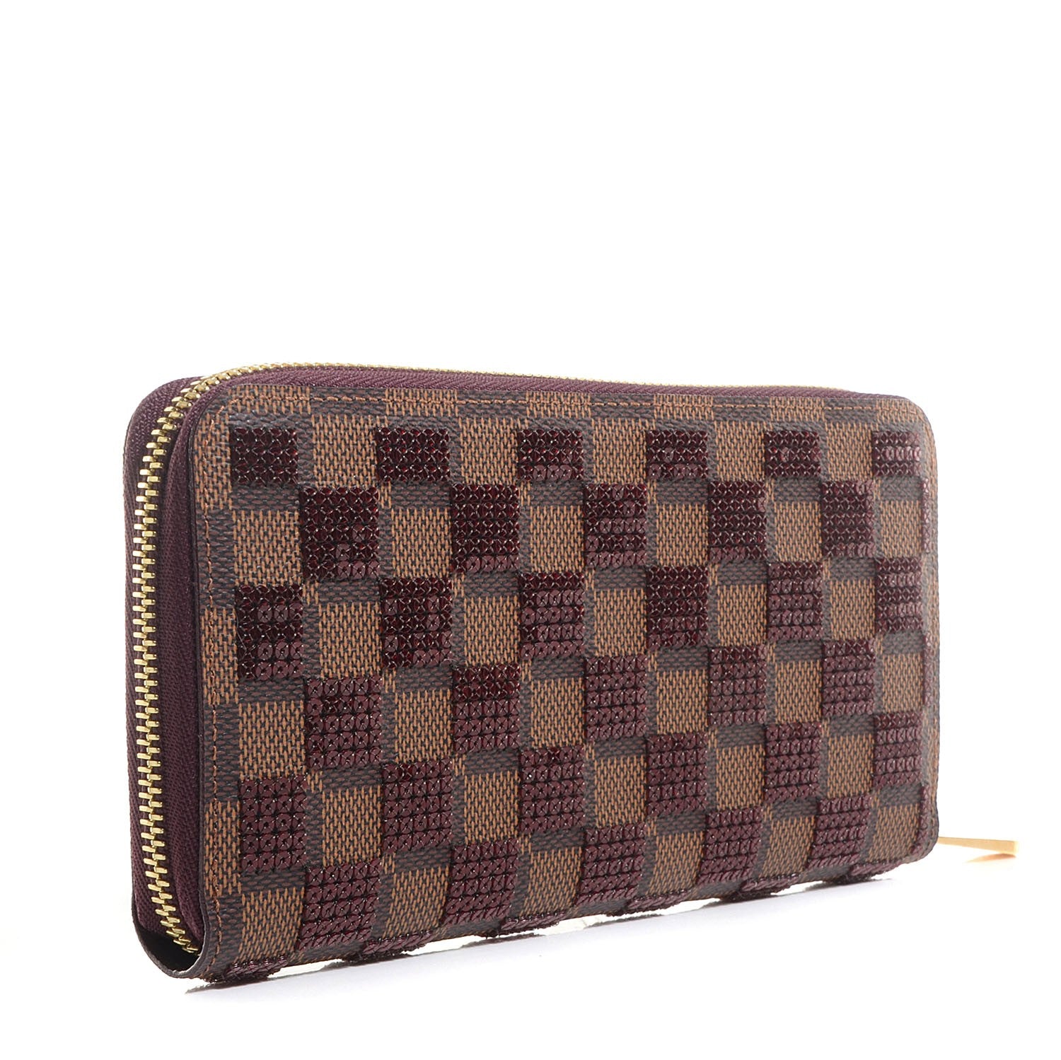 Louis Vuitton Damier Paillettes Zippy Wallet Red 3 of 8