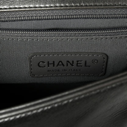Chanel Metallic Galuchat Stingray Medium Boy Flap Silver 6 of 10
