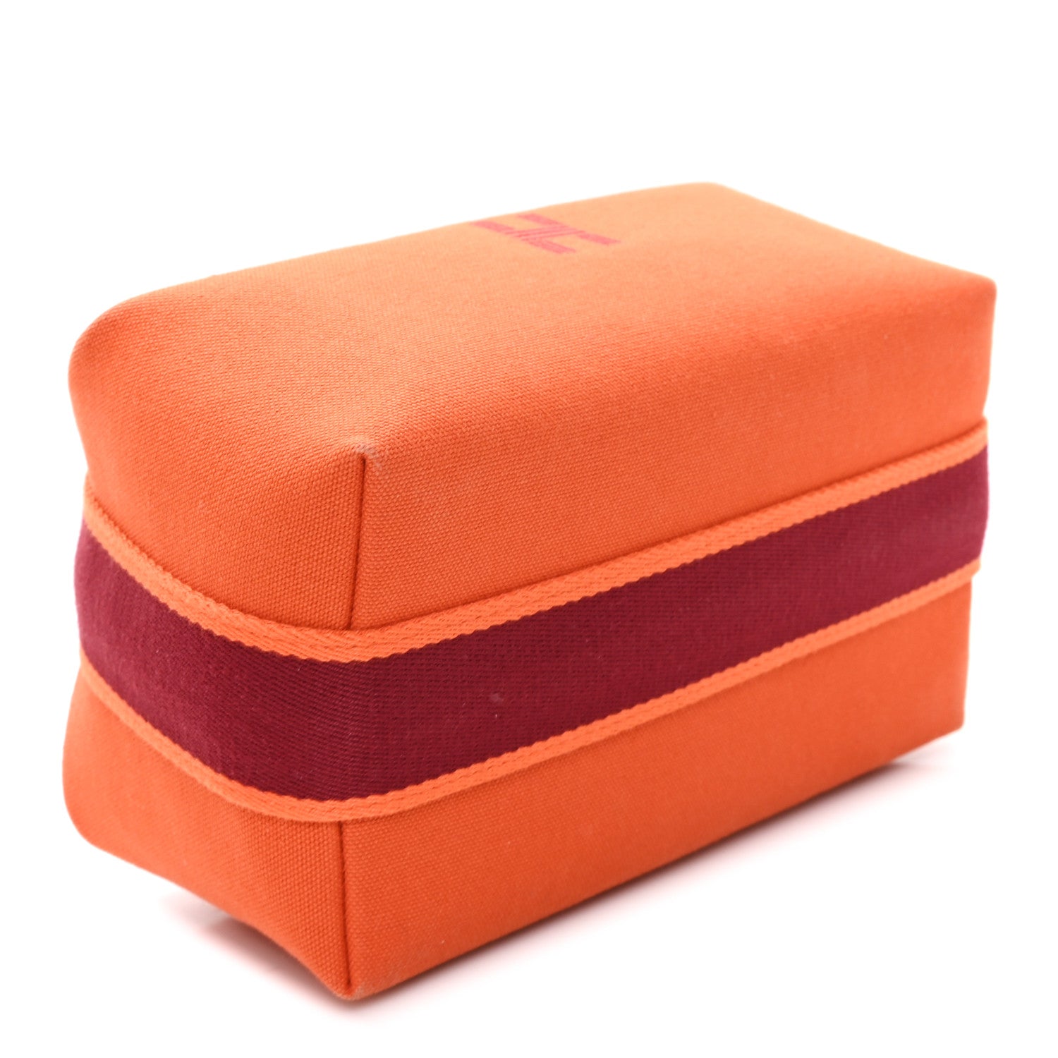 Hermes Canvas Small Bride-A-Brac Pouch Orange Burgundy 4 of 7