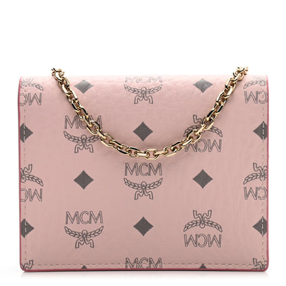 MCM Visetos Original Mini Chain Wallet Light Pink 1 of 11