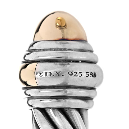 David Yurman Sterling Silver 14K Yellow Gold 10mm Cable Classics Bracelet 4 of 6