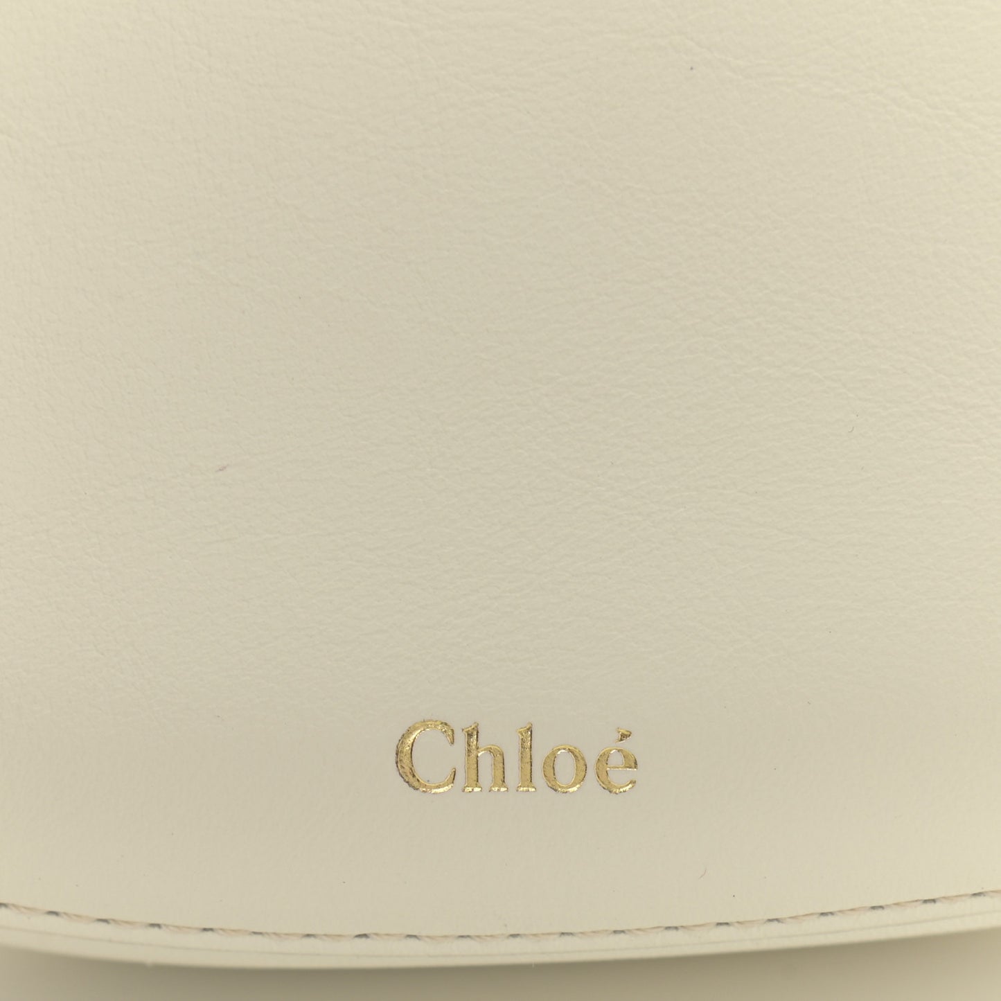 Small Grain Calfskin Kiss Bag Natural White