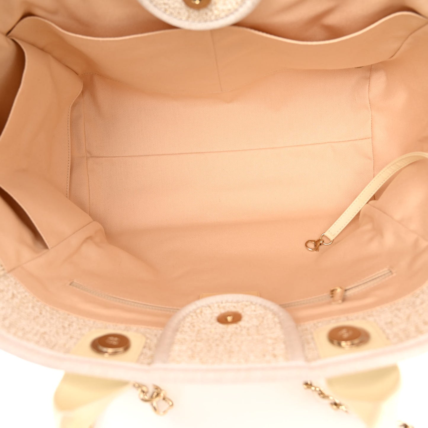 Lurex Boucle Medium Deauville Tote White