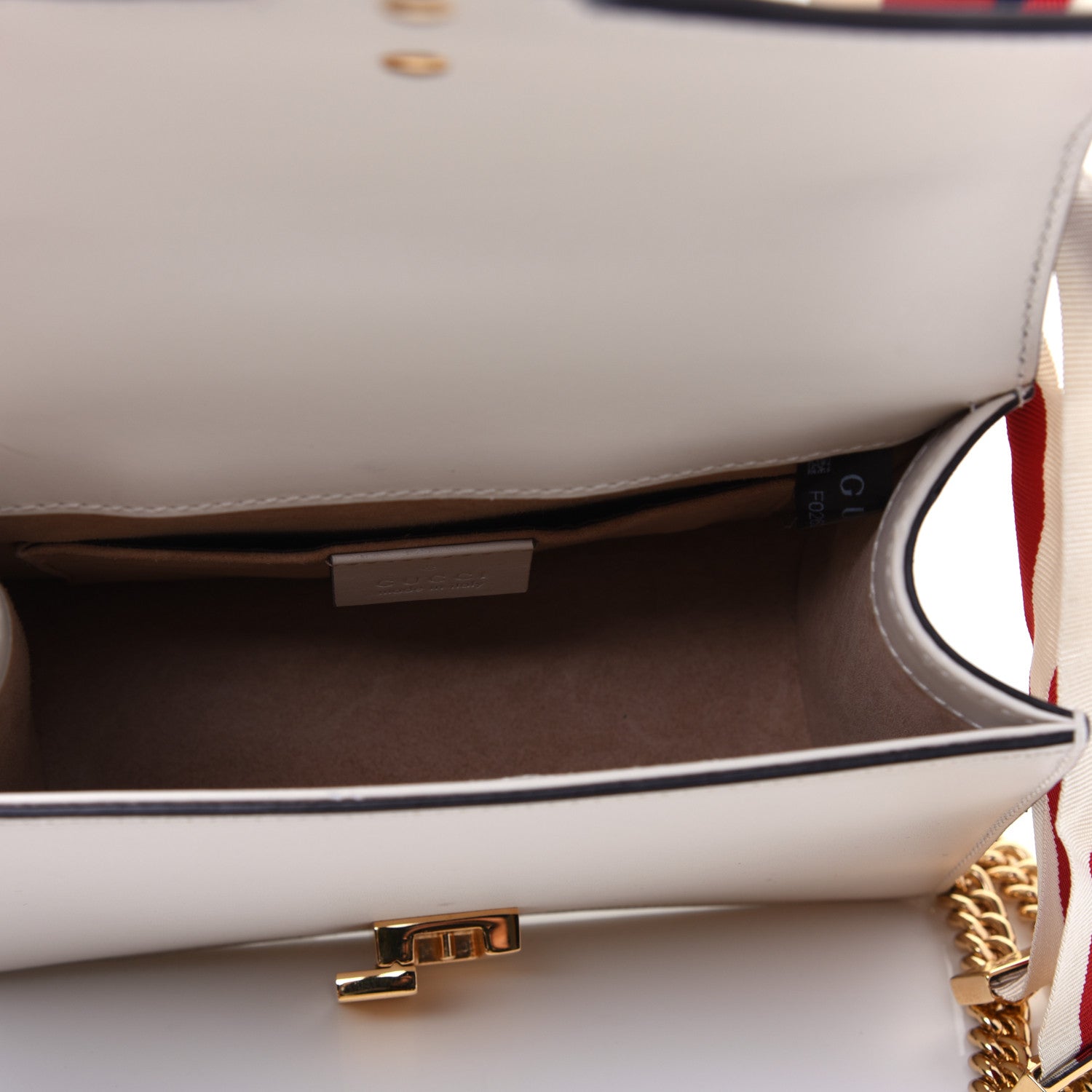 Gucci Calfskin Mini Sylvie Chain Shoulder Bag White 4 of 14