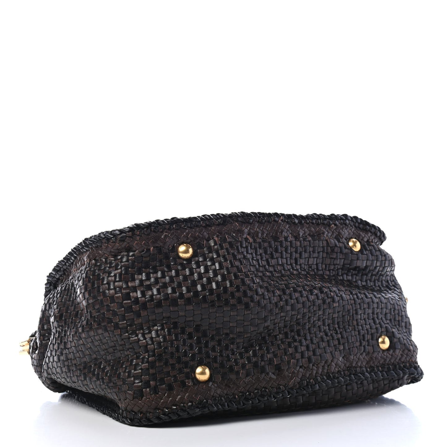 Goatskin Woven Tote Moro Black