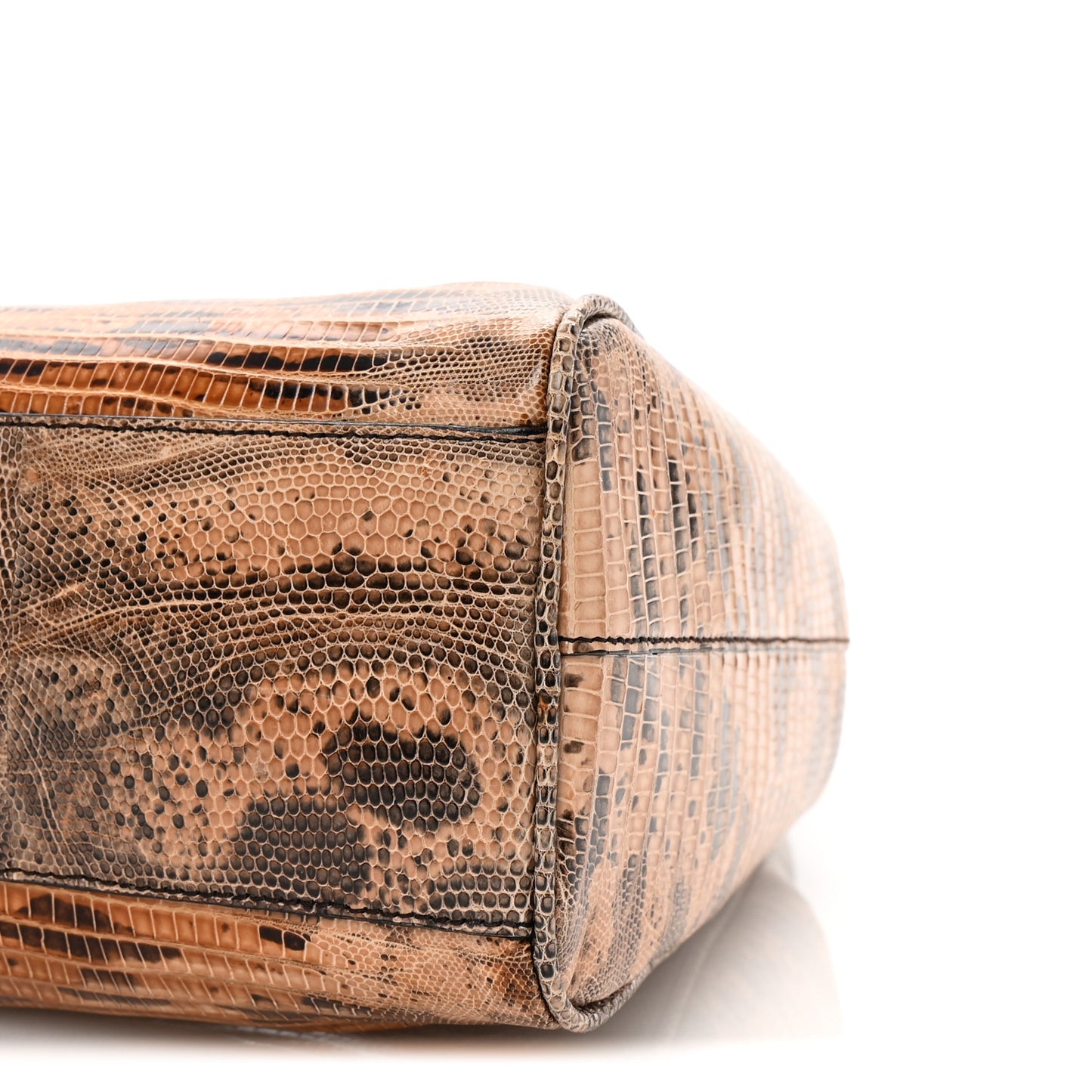 Lizard Kiss Lock Frame Bag Salmone