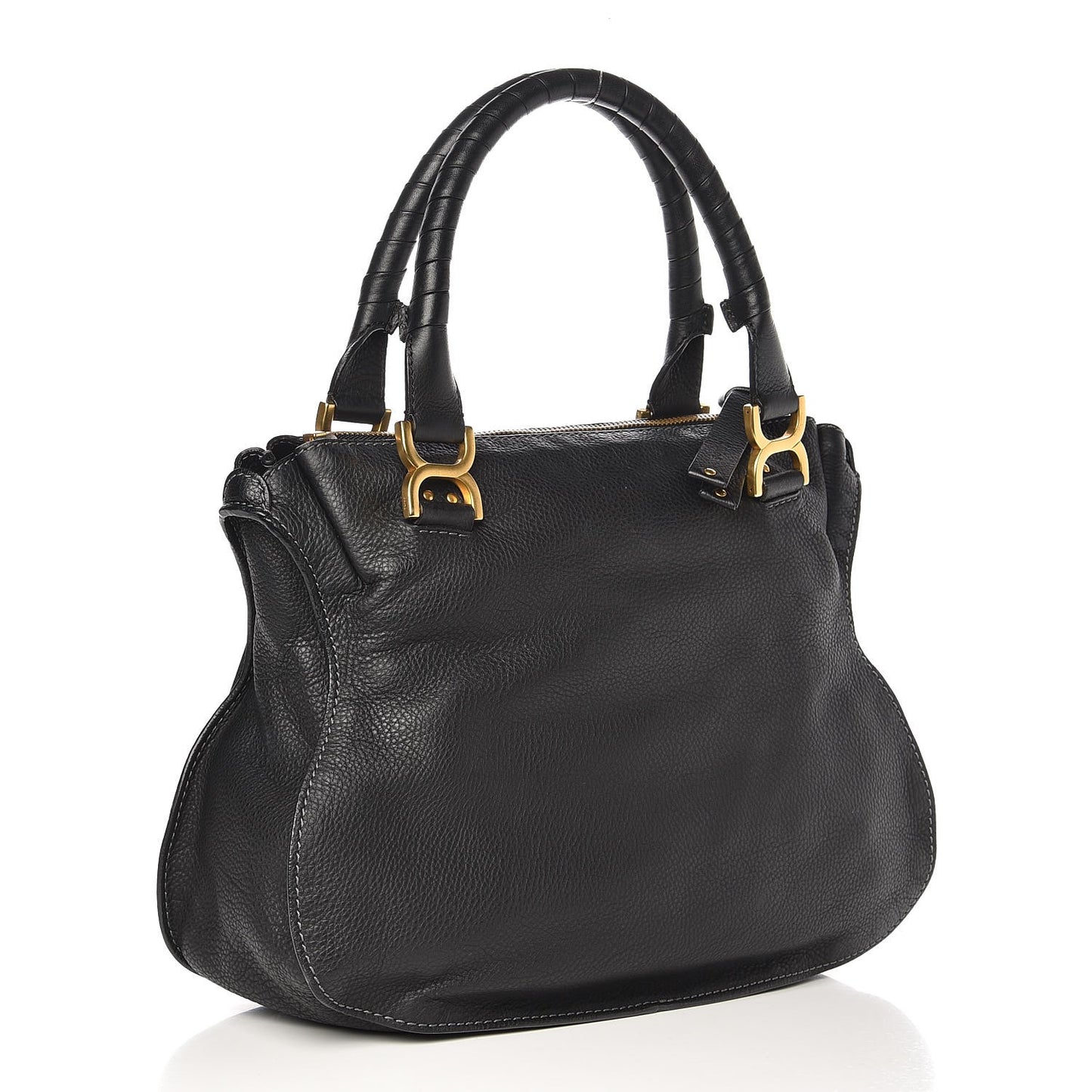 Calfskin Medium Marcie Satchel Black