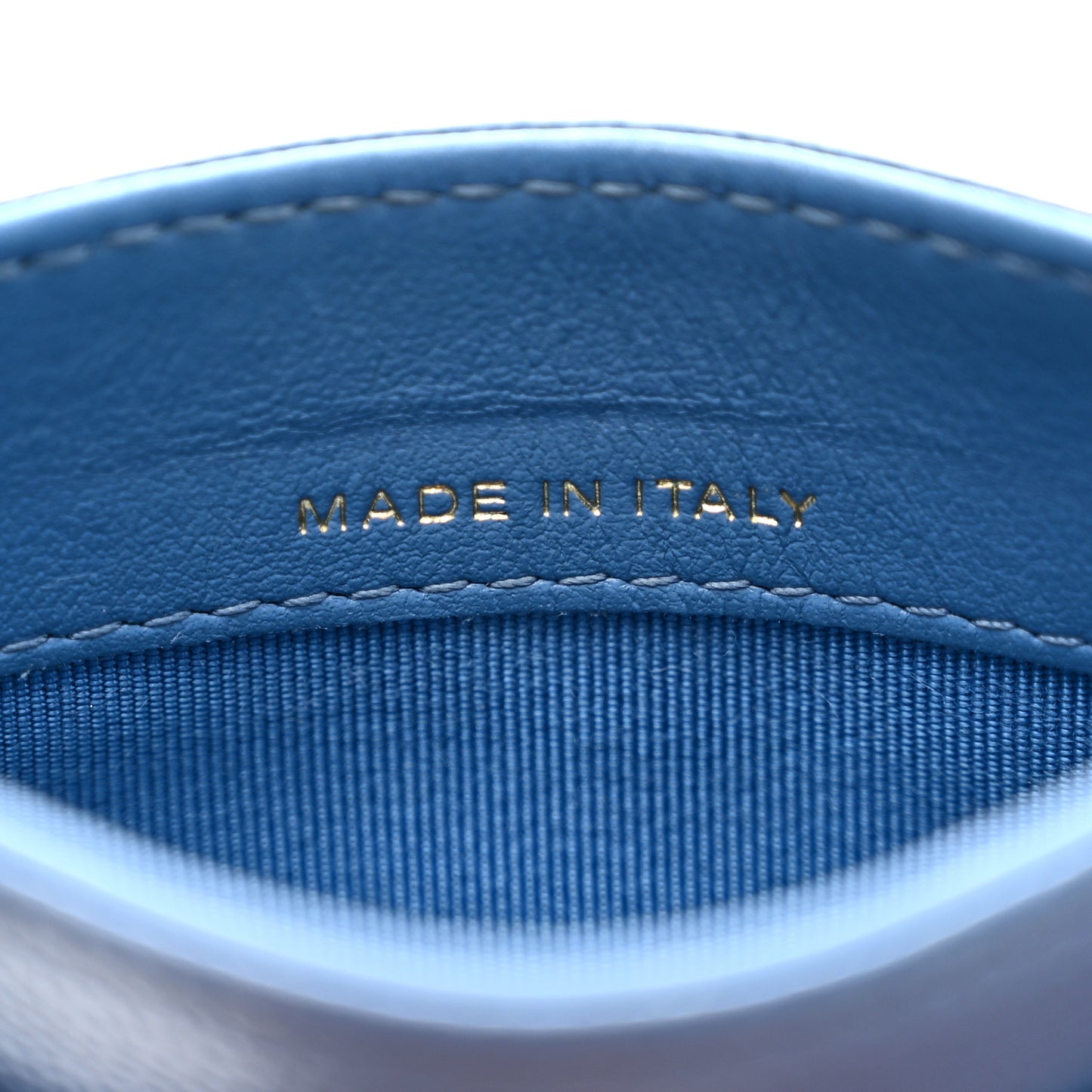 Caviar Quilted Card Holder Blue