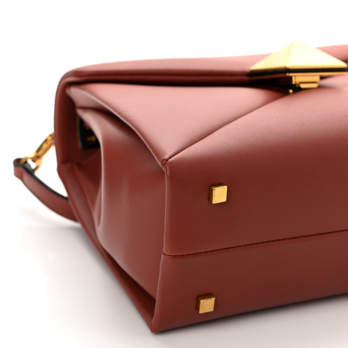 Nappa Small One Stud Top Handle Bag Gingerbread