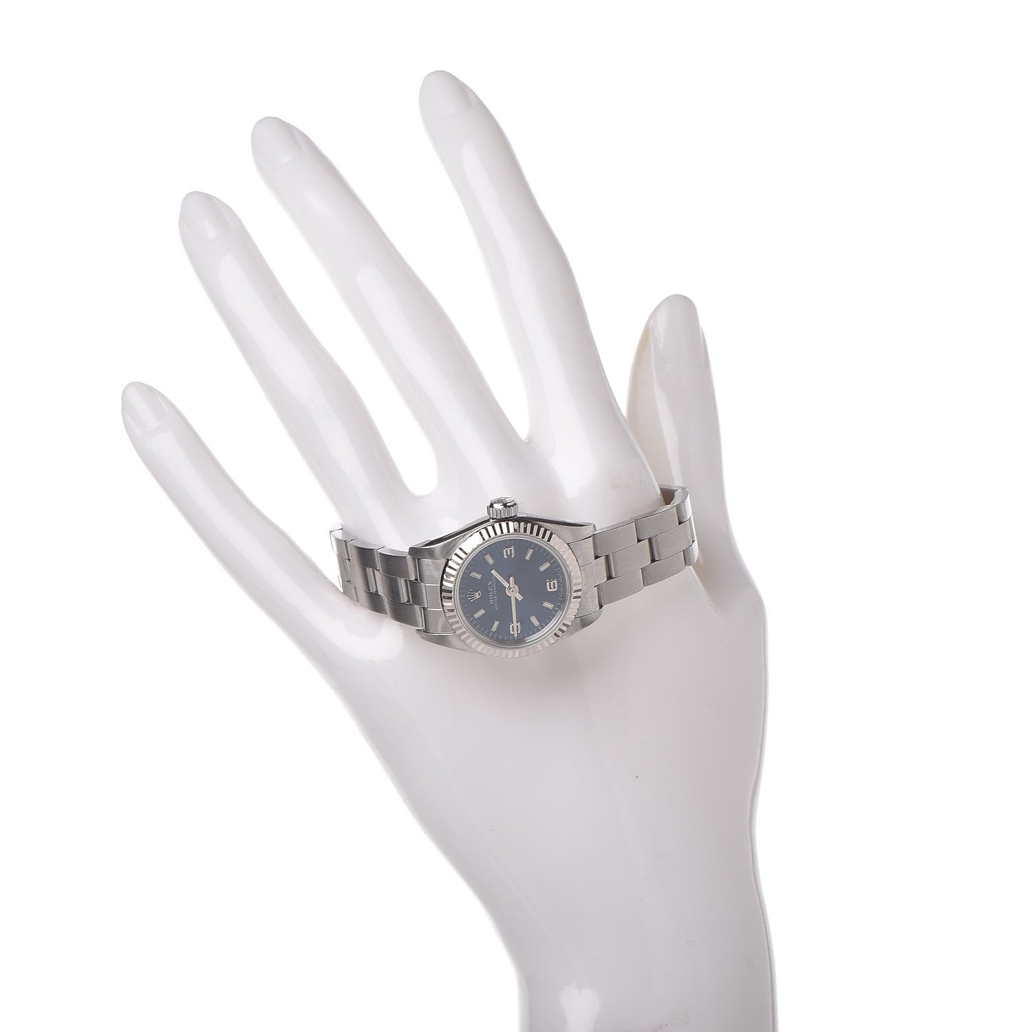 Rolex Stainless Steel 25mm Oyster Perpetual Watch Blue 67194 2 of 7