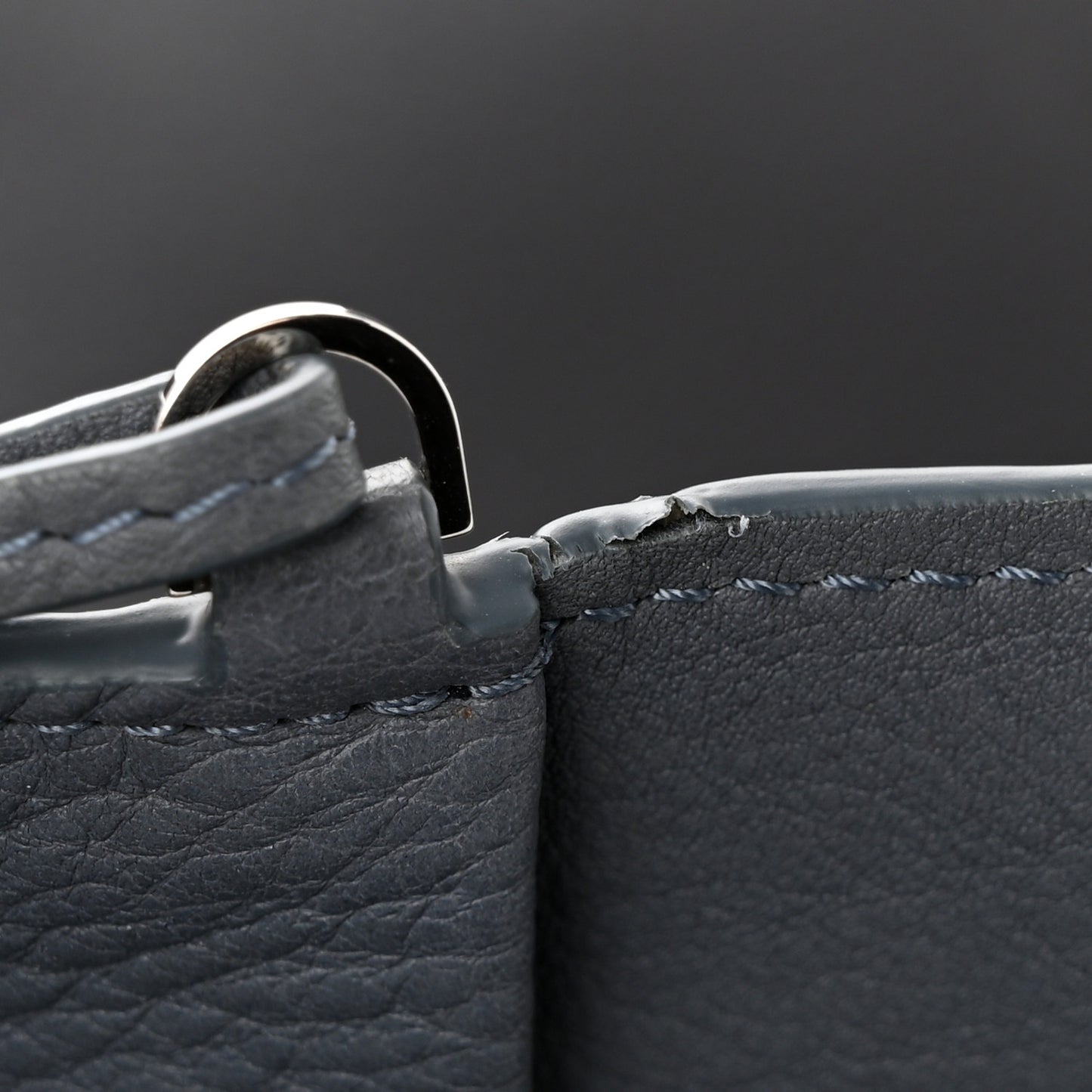 Grained Calfskin Park Tote Three Grey
