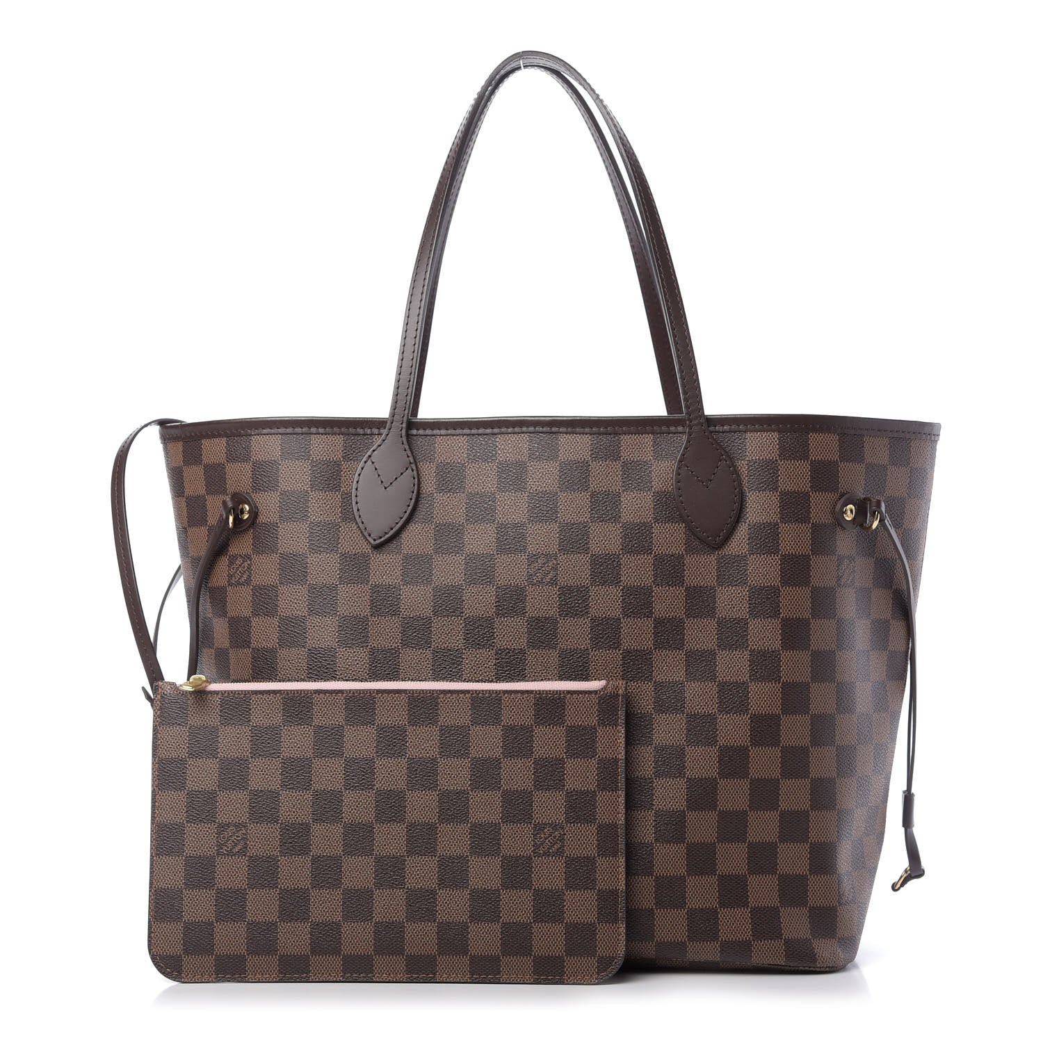 Louis Vuitton Damier Ebene Neo Neverfull MM Rose Ballerine 1 of 10