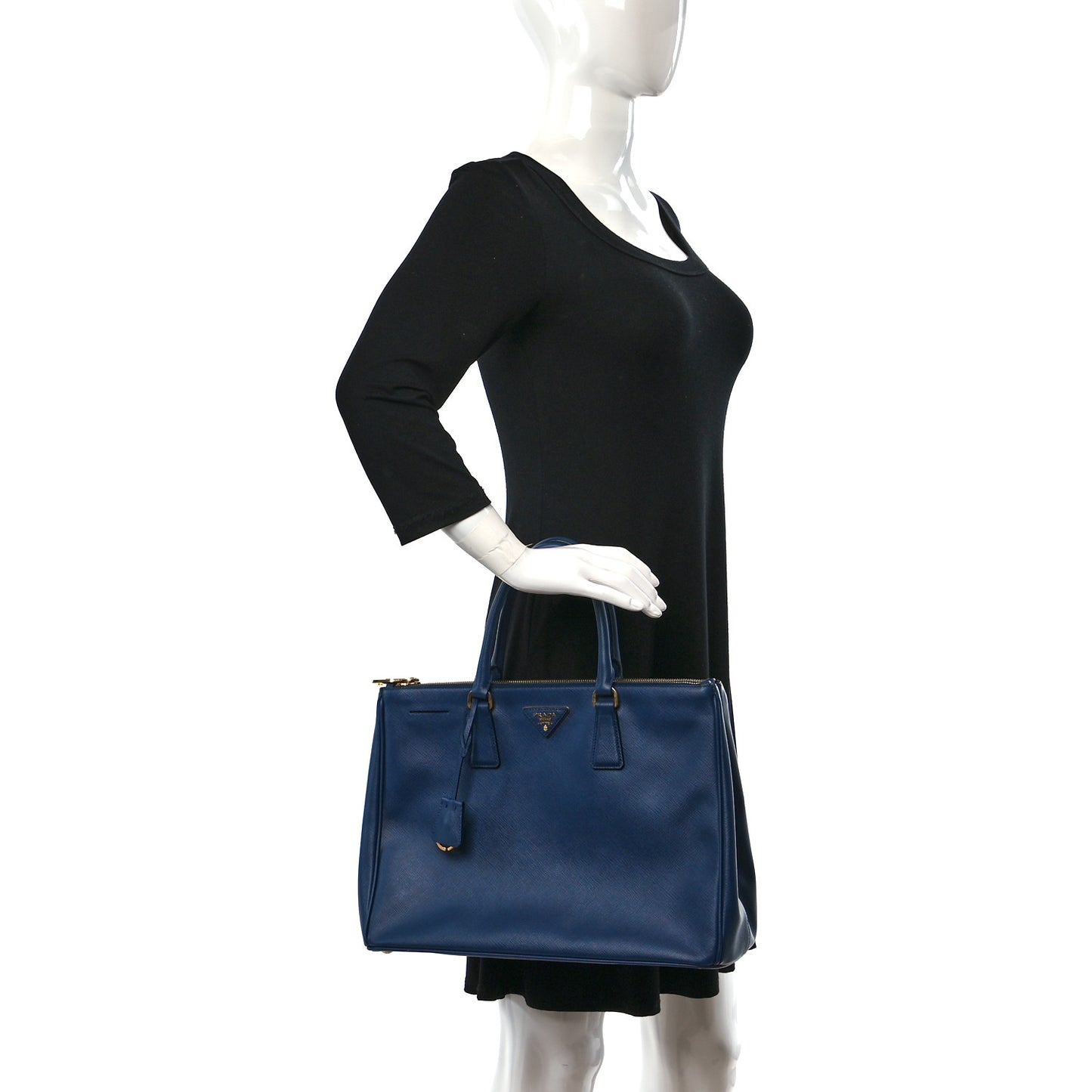 Saffiano Lux Extra Large Galleria Double Zip Tote Bluette
