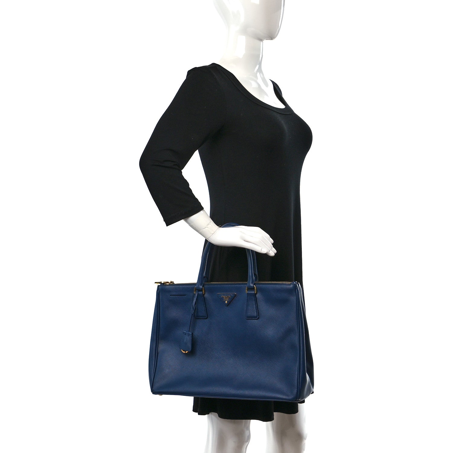 Prada Saffiano Lux Extra Large Galleria Double Zip Tote Bluette 2 of 13