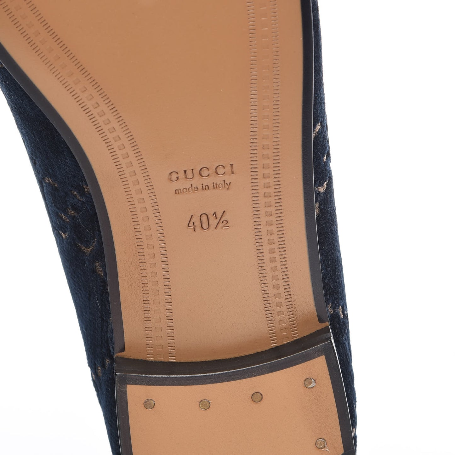 Velvet GG Monogram Horsebit Womens Jordaan Loafers 40.5 Blue Beige