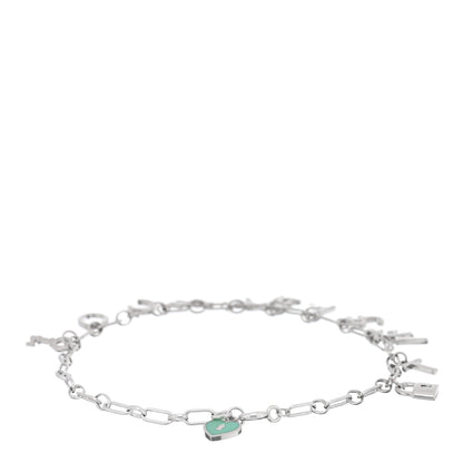 Tiffany Sterling Silver Enamel Love Notes Logo Charm Bracelet Blue 2 of 4