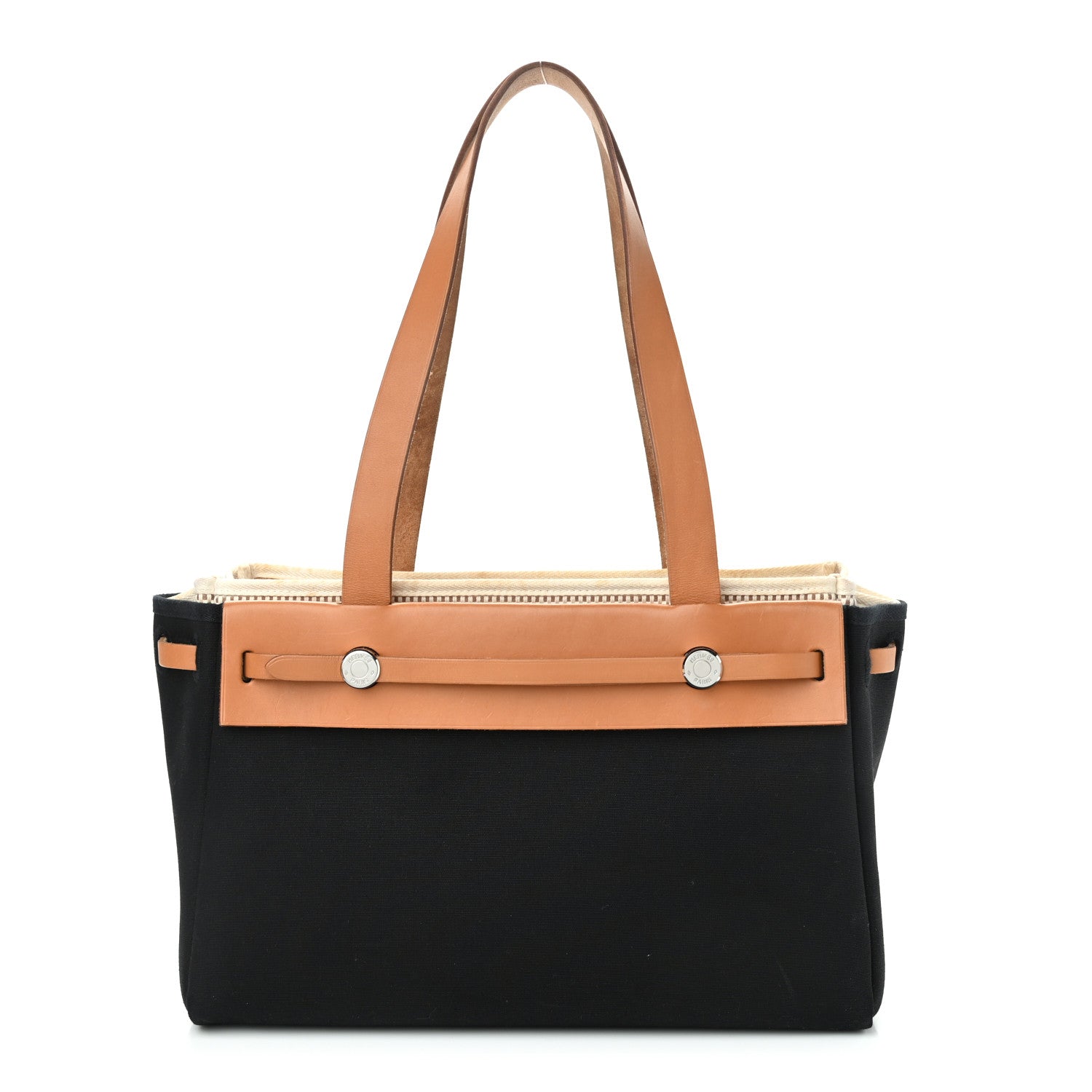 Hermes Toile Vache Hunter Herbag Cabas PM Black Natural 1 of 12