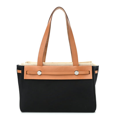 Hermes Toile Vache Hunter Herbag Cabas PM Black Natural 1 of 12